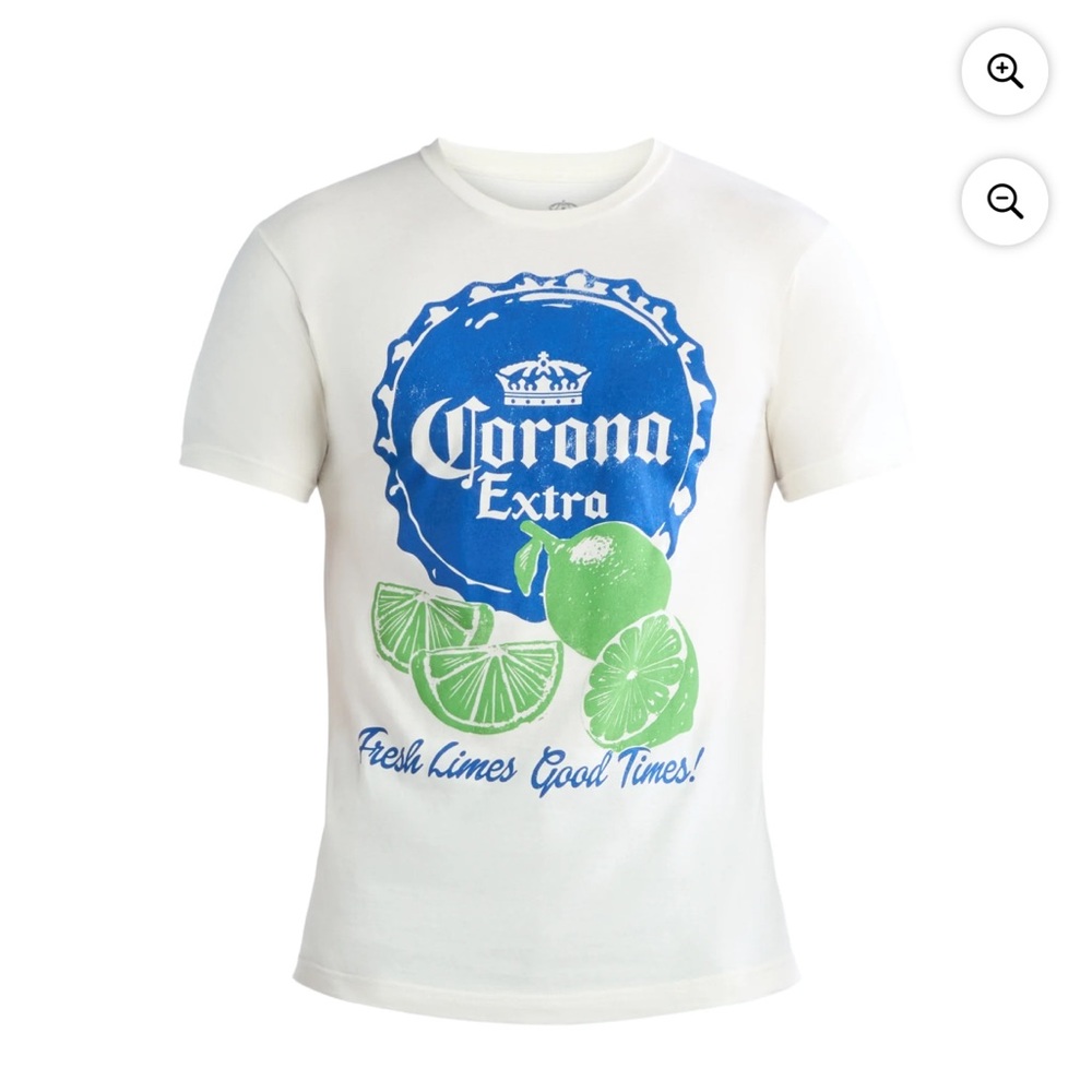 NWT Corona Kids White T-Shirt with Blue and Green Print